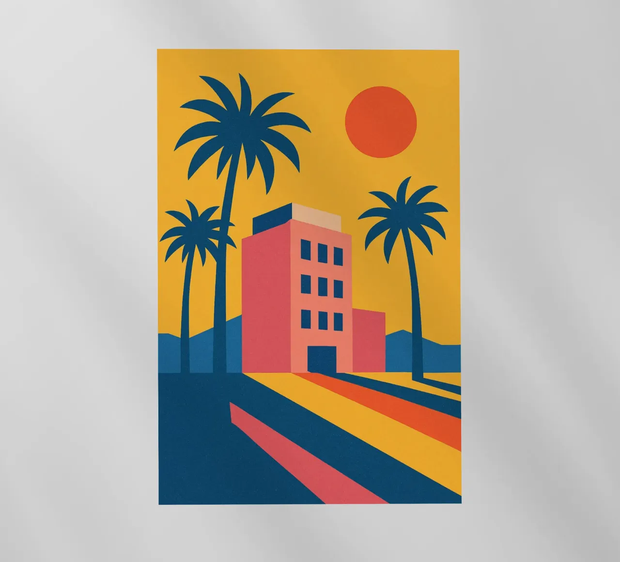 Un'assolata scena retrò a Los Angeles pellicola backlit da JETLAG | affiches voyage