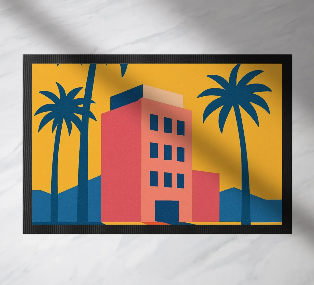 Un'assolata scena retrò a Los Angeles zerbino da JETLAG | affiches voyage