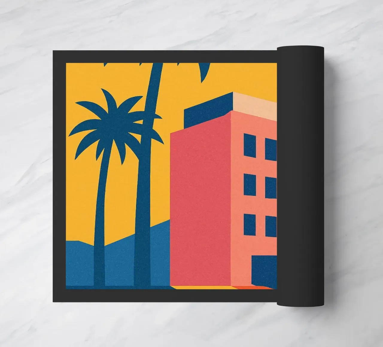 Un'assolata scena retrò a Los Angeles zerbino da JETLAG | affiches voyage