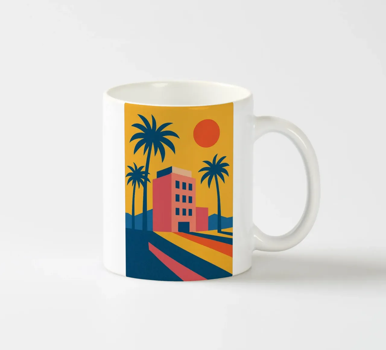 Un'assolata scena retrò a Los Angeles tazza in ceramica da JETLAG | affiches voyage