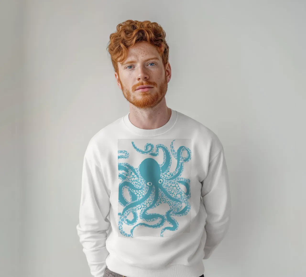 Polpo blu felpa da Asha Designs