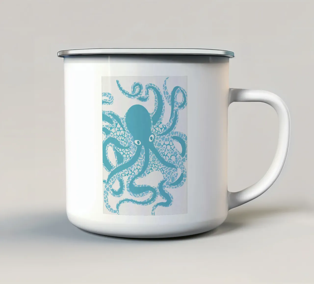 Polpo blu tazza in smalto da Asha Designs