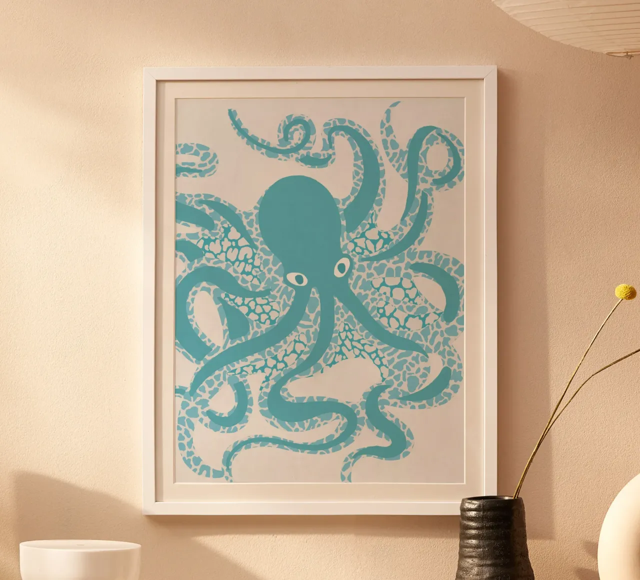 Polpo blu poster da Asha Designs