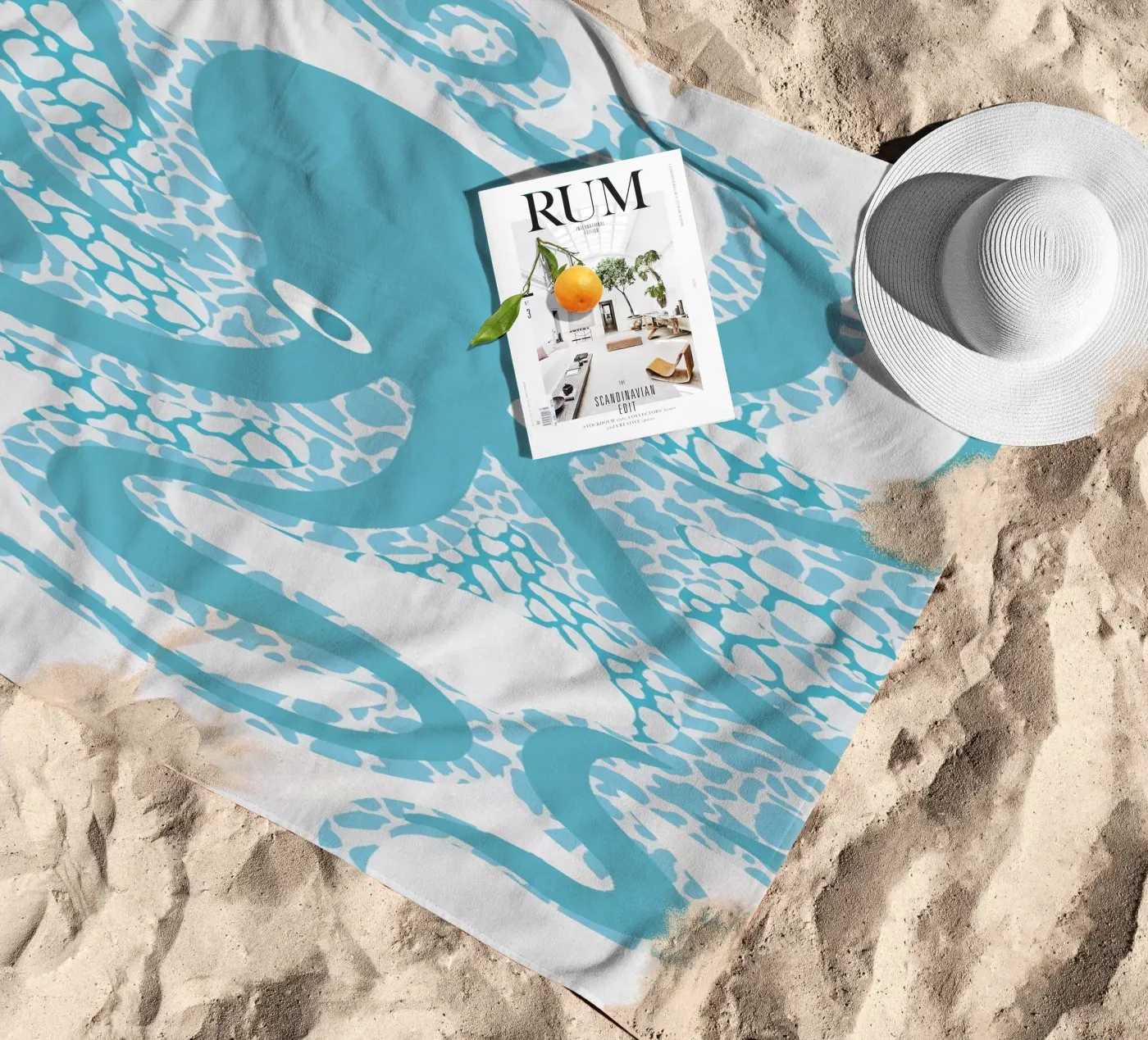 Polpo blu telo mare da Asha Designs