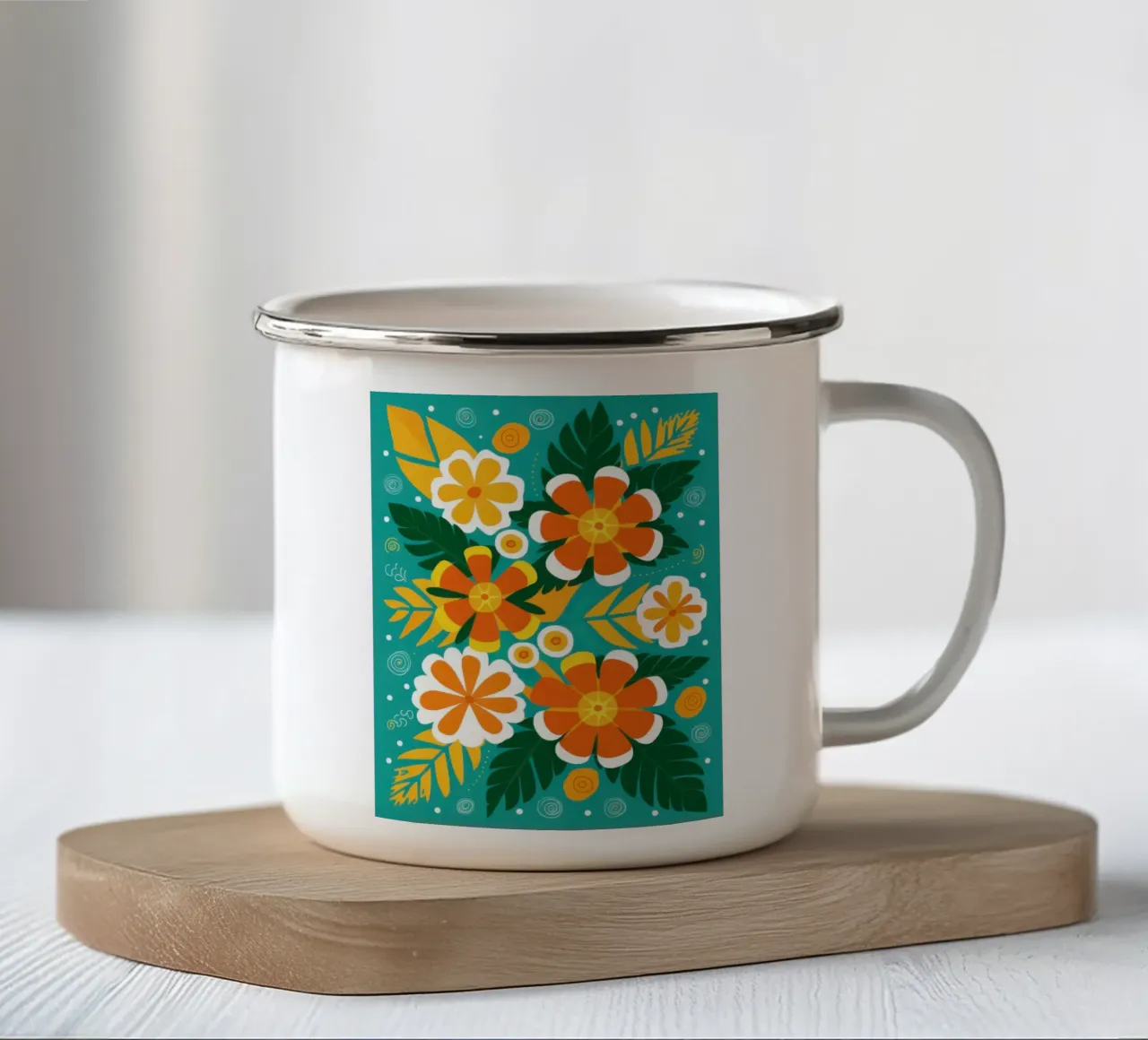 Fioritura zuccherina tazza in smalto da Trace Brush