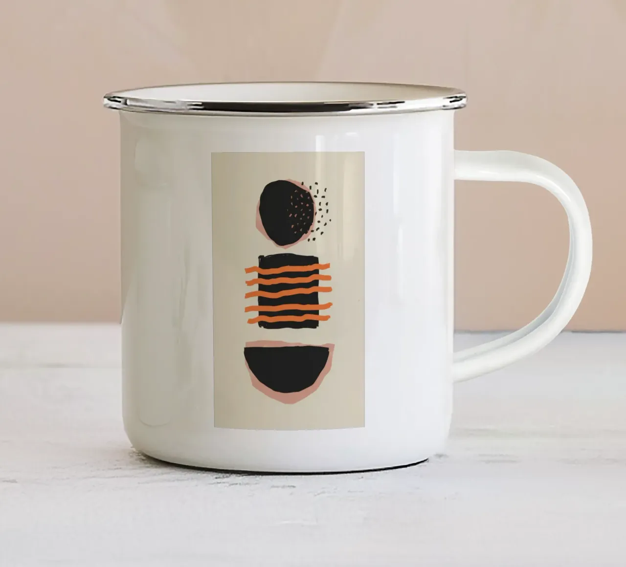 Forme astratte minimaliste tazza in smalto da Mark Solaria