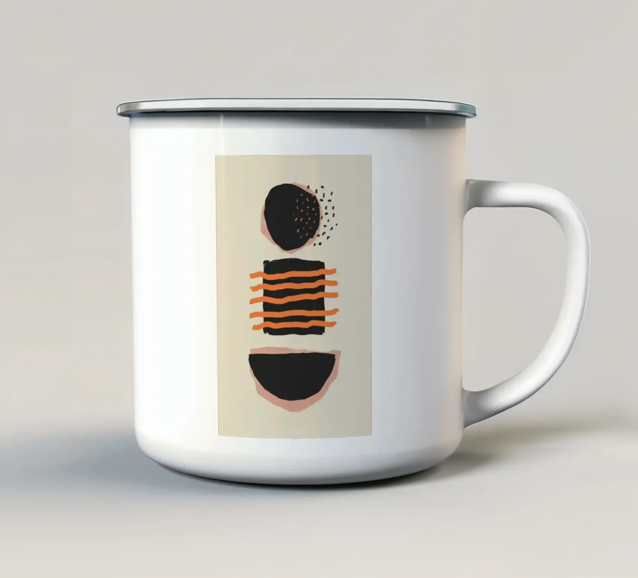 Forme astratte minimaliste tazza in smalto da Mark Solaria