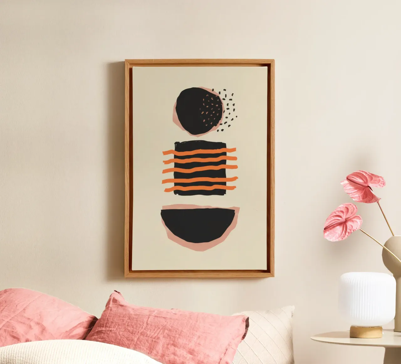 Minimalist Abstract Forms canvas with Floater frame by Mark Solaria