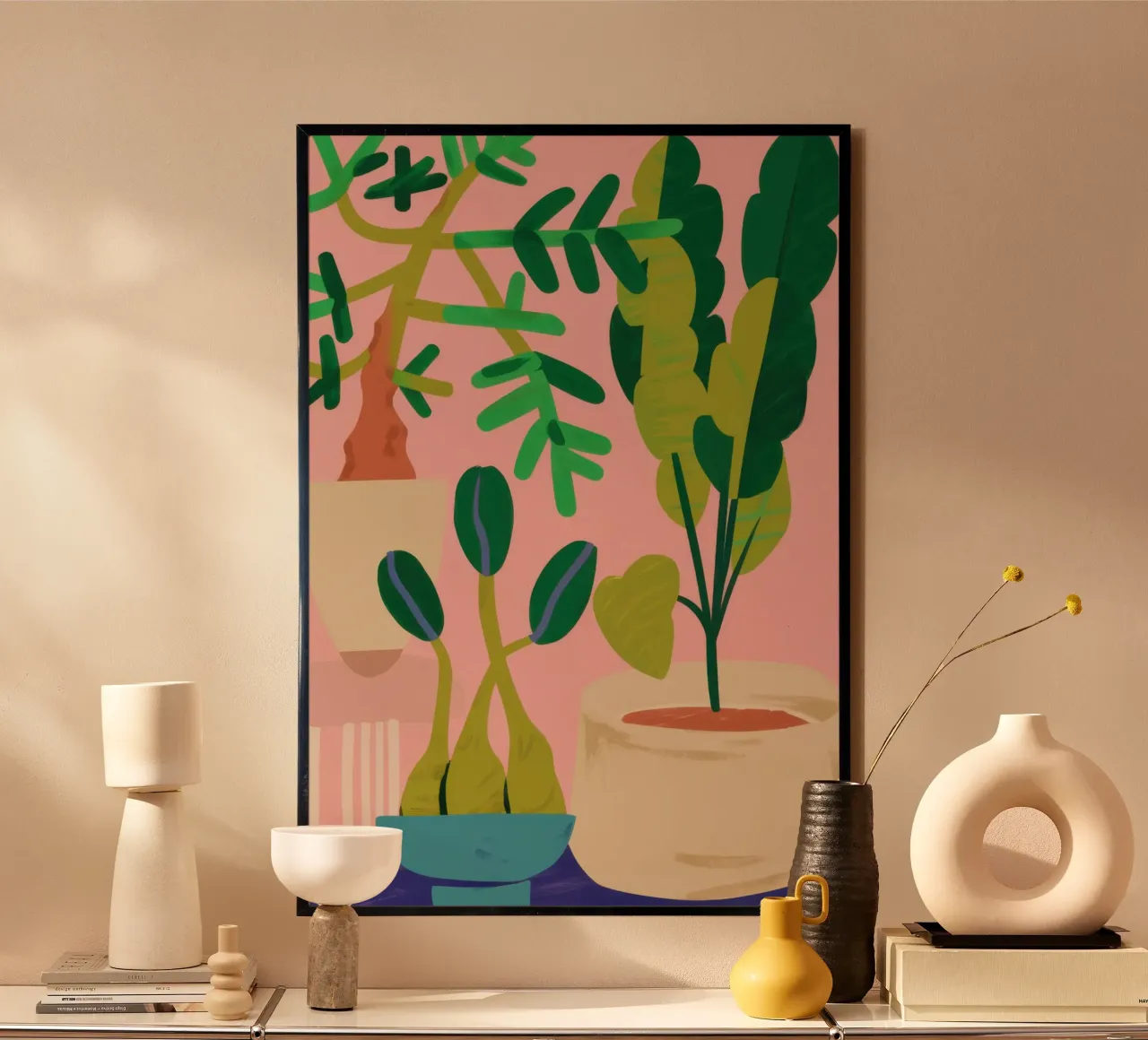 Accogliente angolo delle piante poster con telaio in alluminio da Gaia Viesta