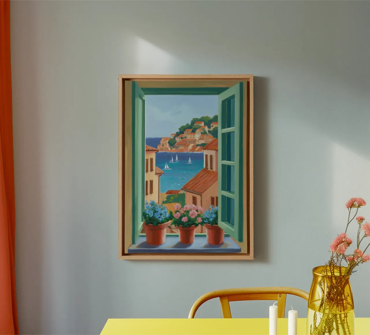 Vue du balcon sur la baie toile avec Caisse américaine de Luna Aura