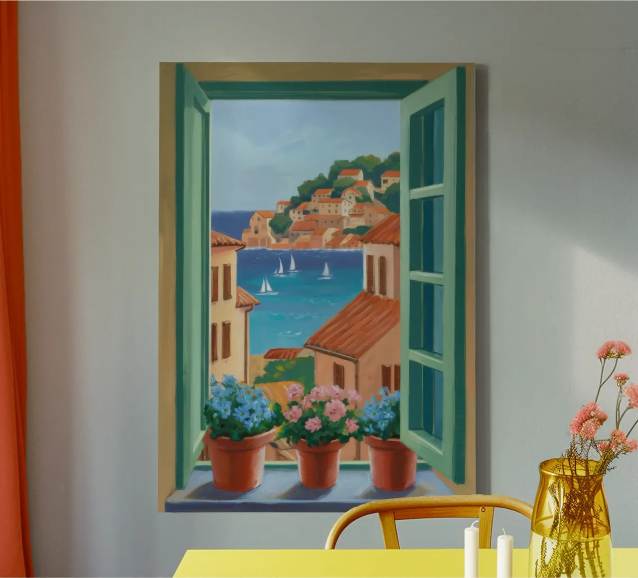 Vue du balcon sur la baie toile avec Caisse américaine de Luna Aura