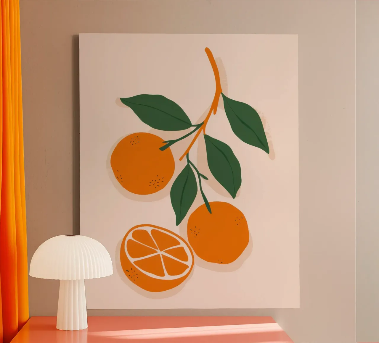Zesty Orange Simplicity canvas with Floater frame by Selene Shade