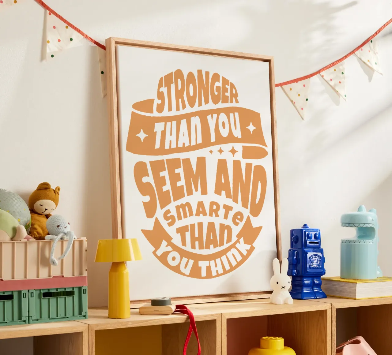 Stronger Than You Seem and Smarter than You Think canvas with Floater frame by Gunawan Rb