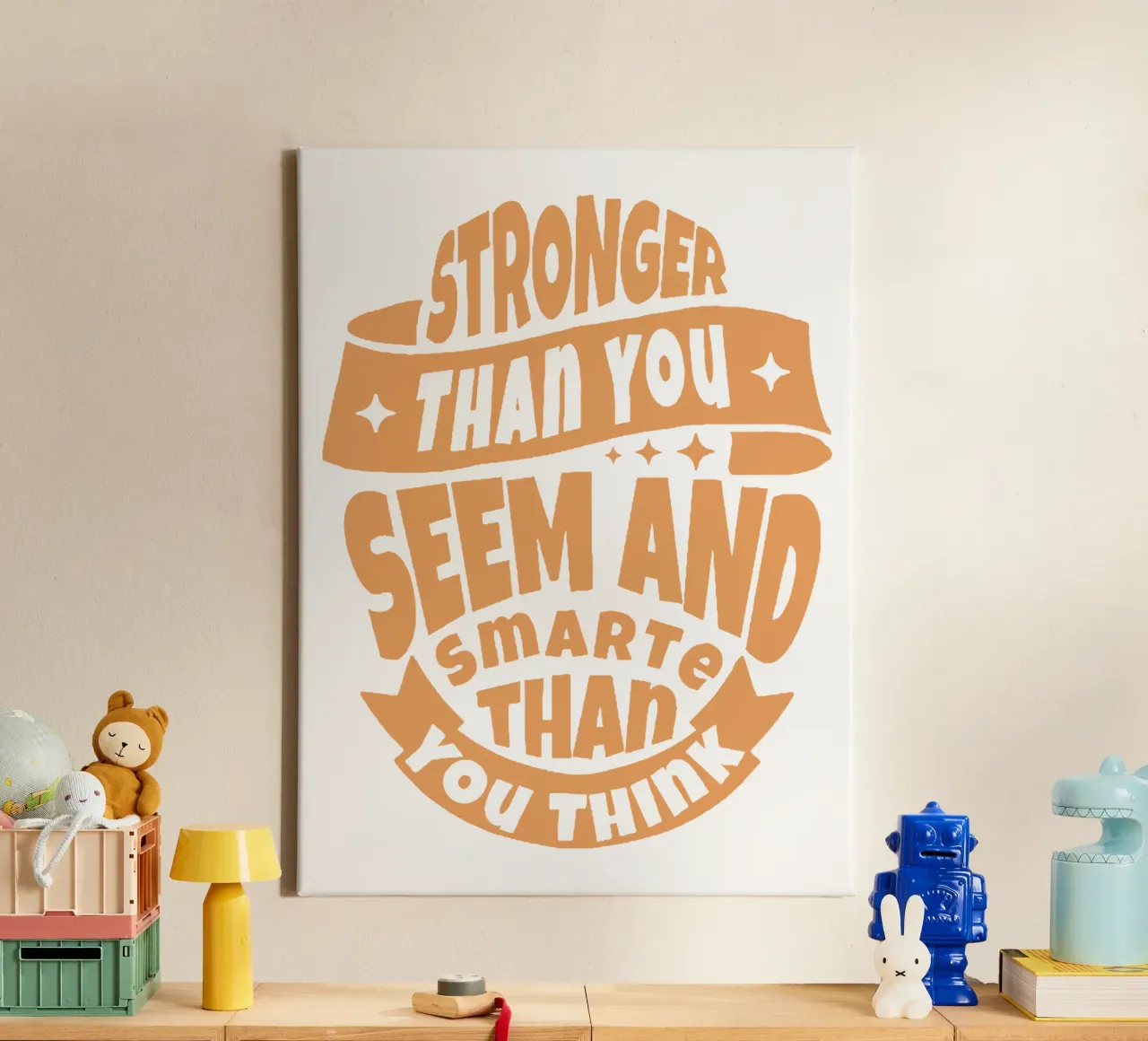 Stronger Than You Seem and Smarter than You Think canvas with Floater frame by Gunawan Rb