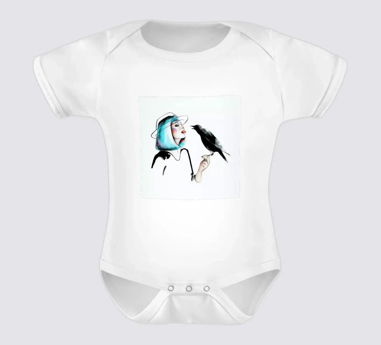 Crow body neonato maniche corte da Ina Stanimirova