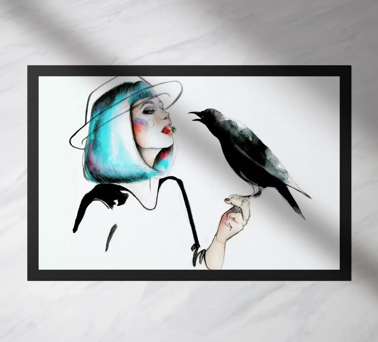 Crow deurmat van Ina Stanimirova