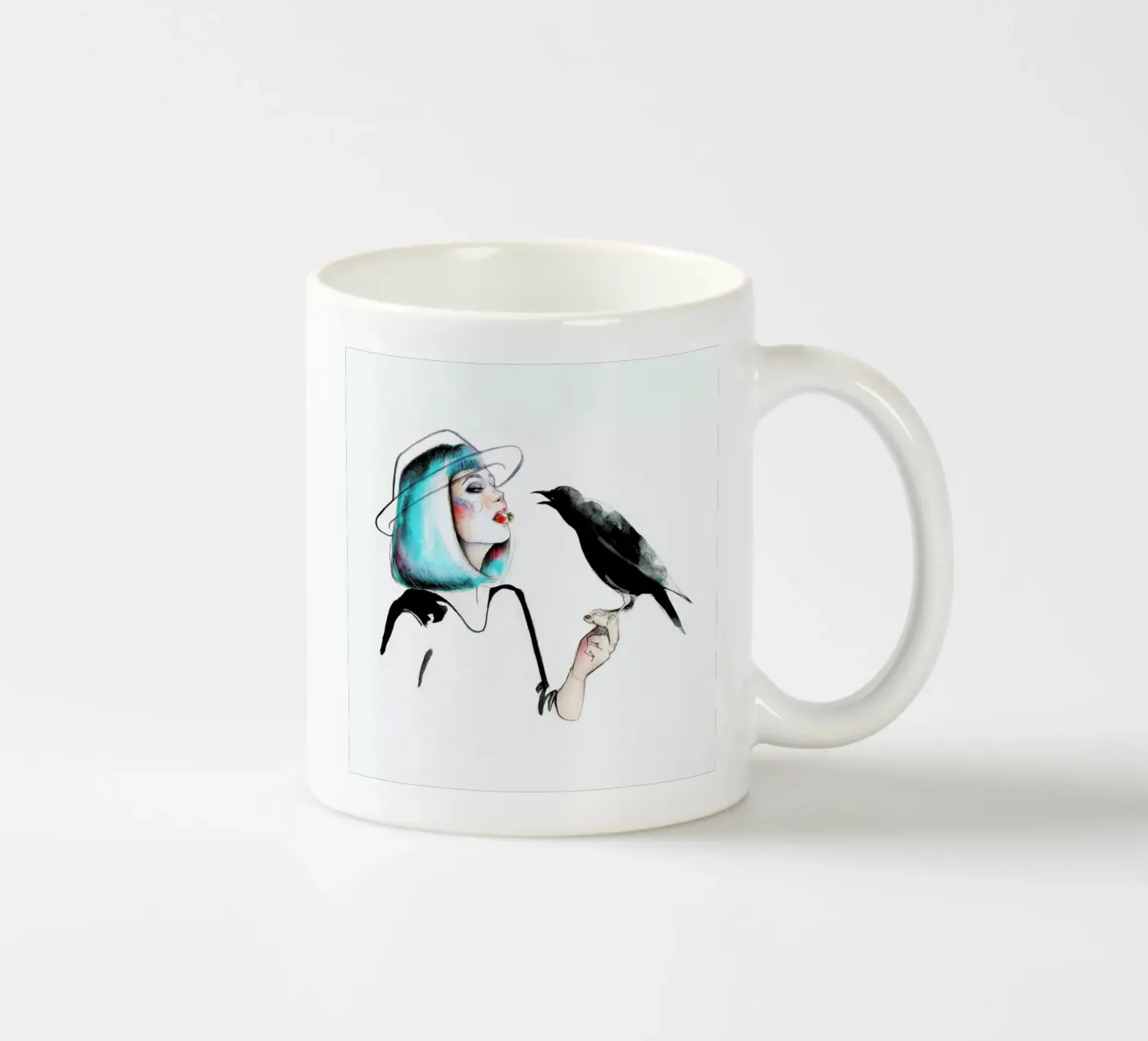 Crow Keramik Tasse von Ina Stanimirova