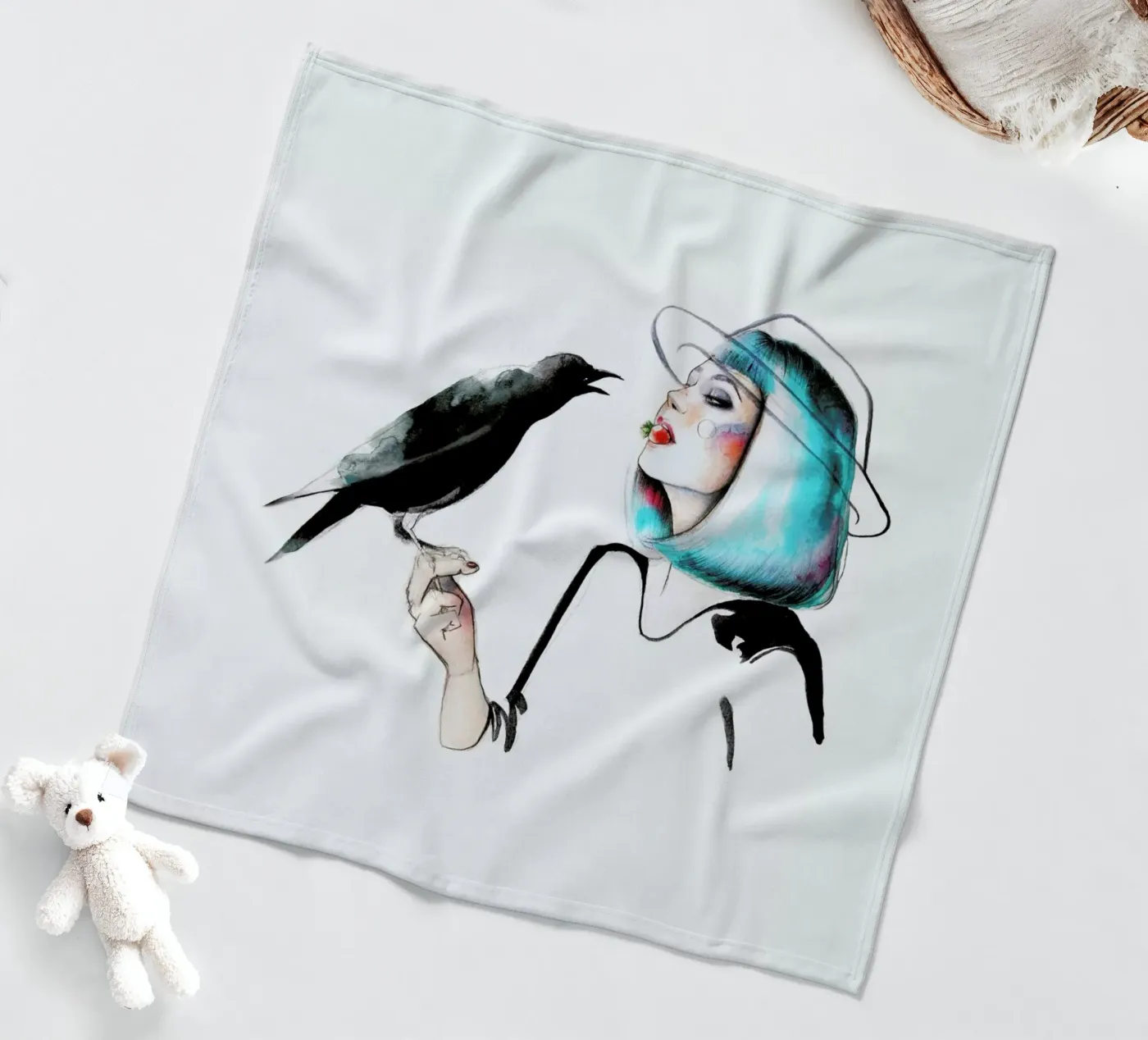 Crow Fleecedecke von Ina Stanimirova