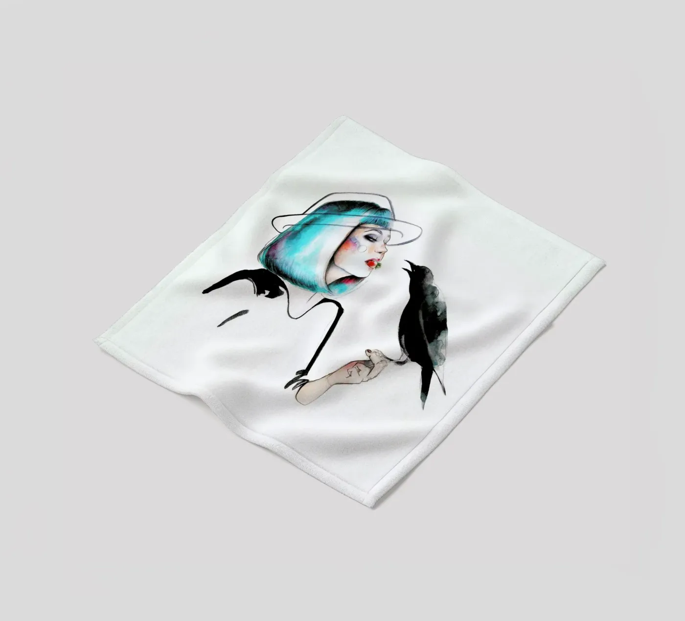 Crow Fleecedecke von Ina Stanimirova