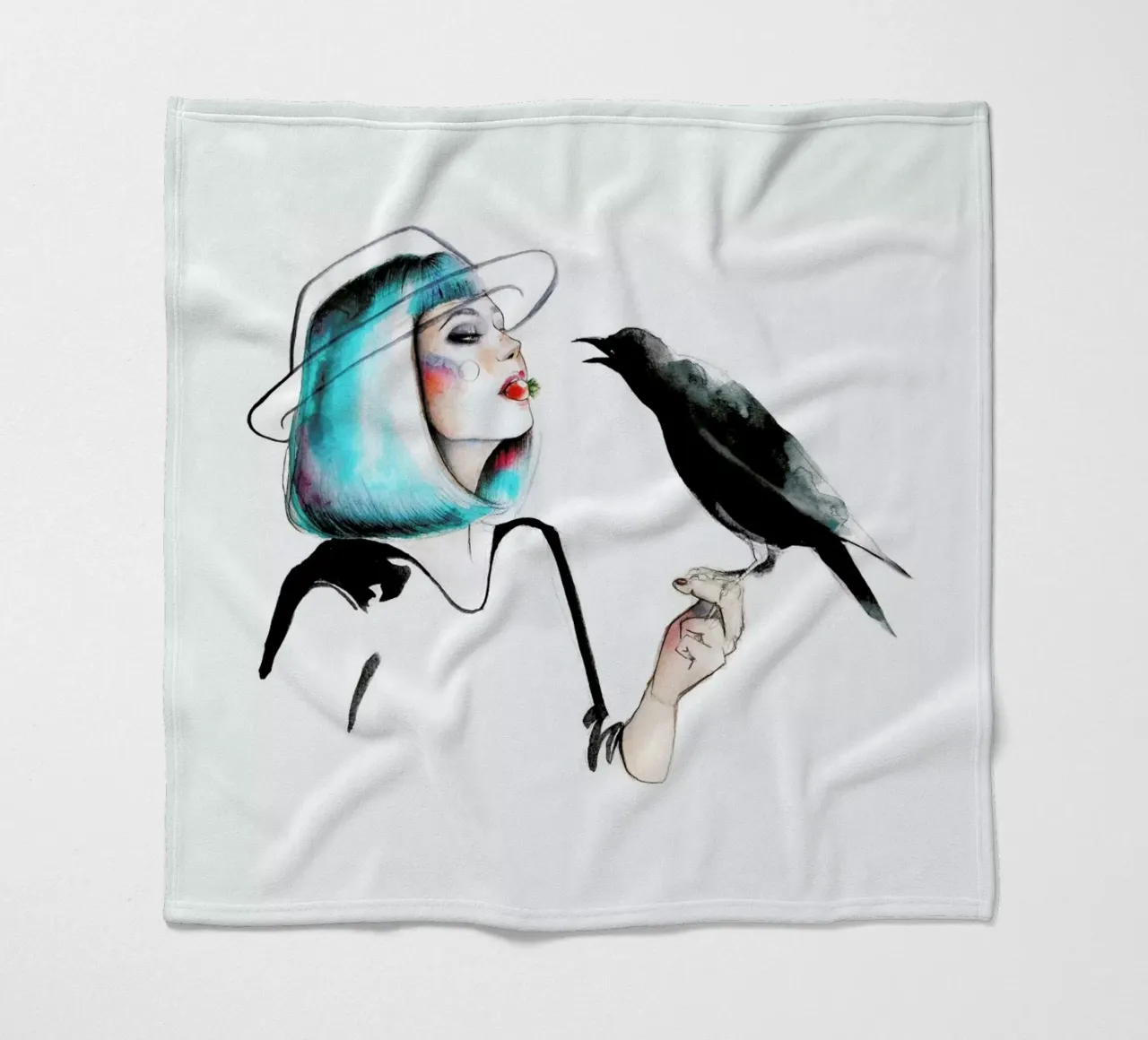 Crow Fleecedecke von Ina Stanimirova