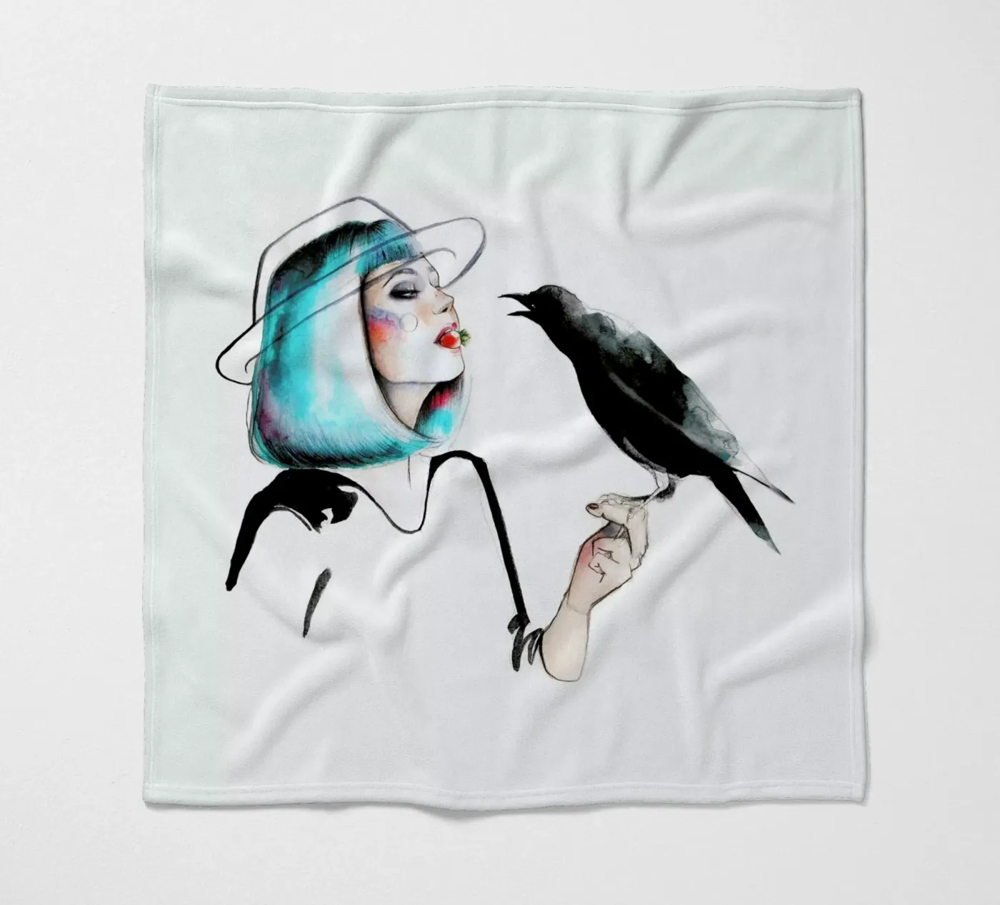 Crow Fleecedecke von Ina Stanimirova