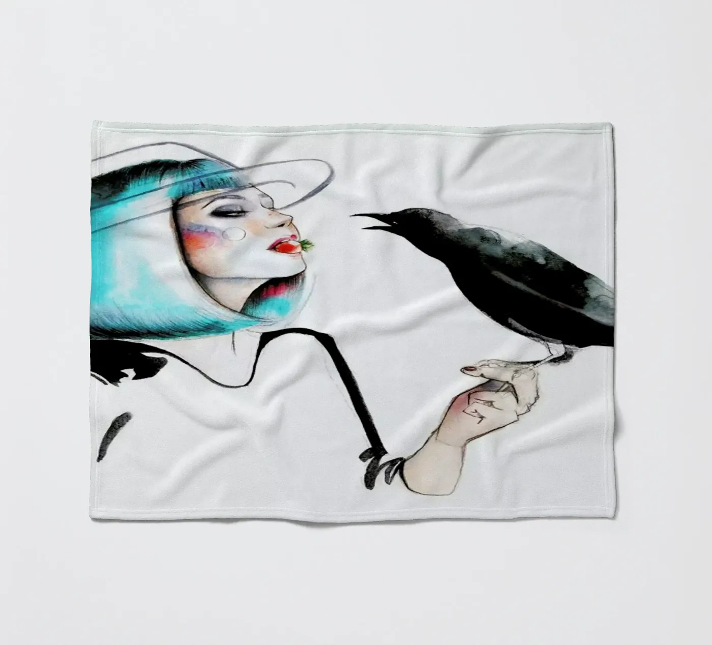 Crow Fleecedecke von Ina Stanimirova