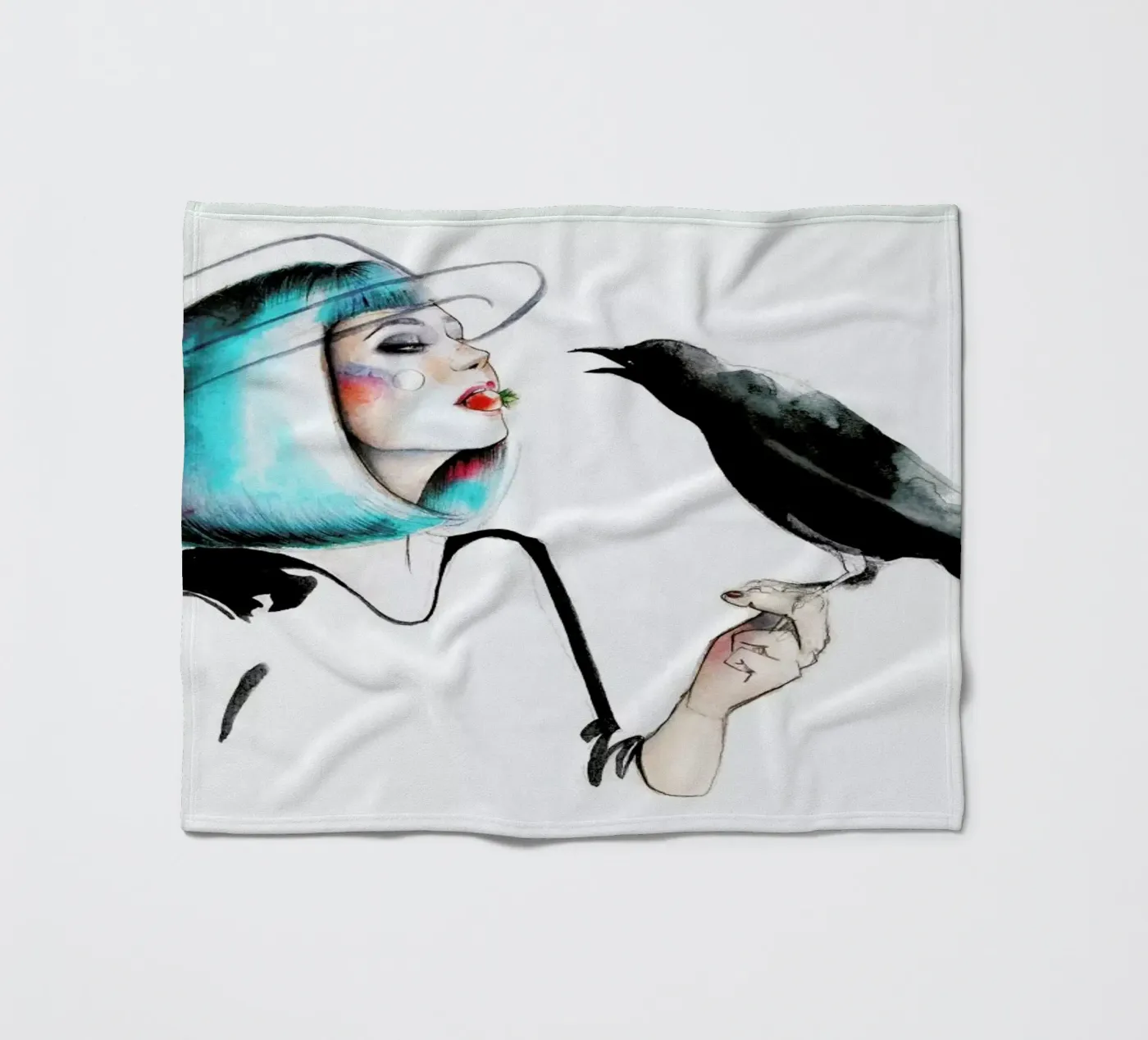 Crow Fleecedecke von Ina Stanimirova