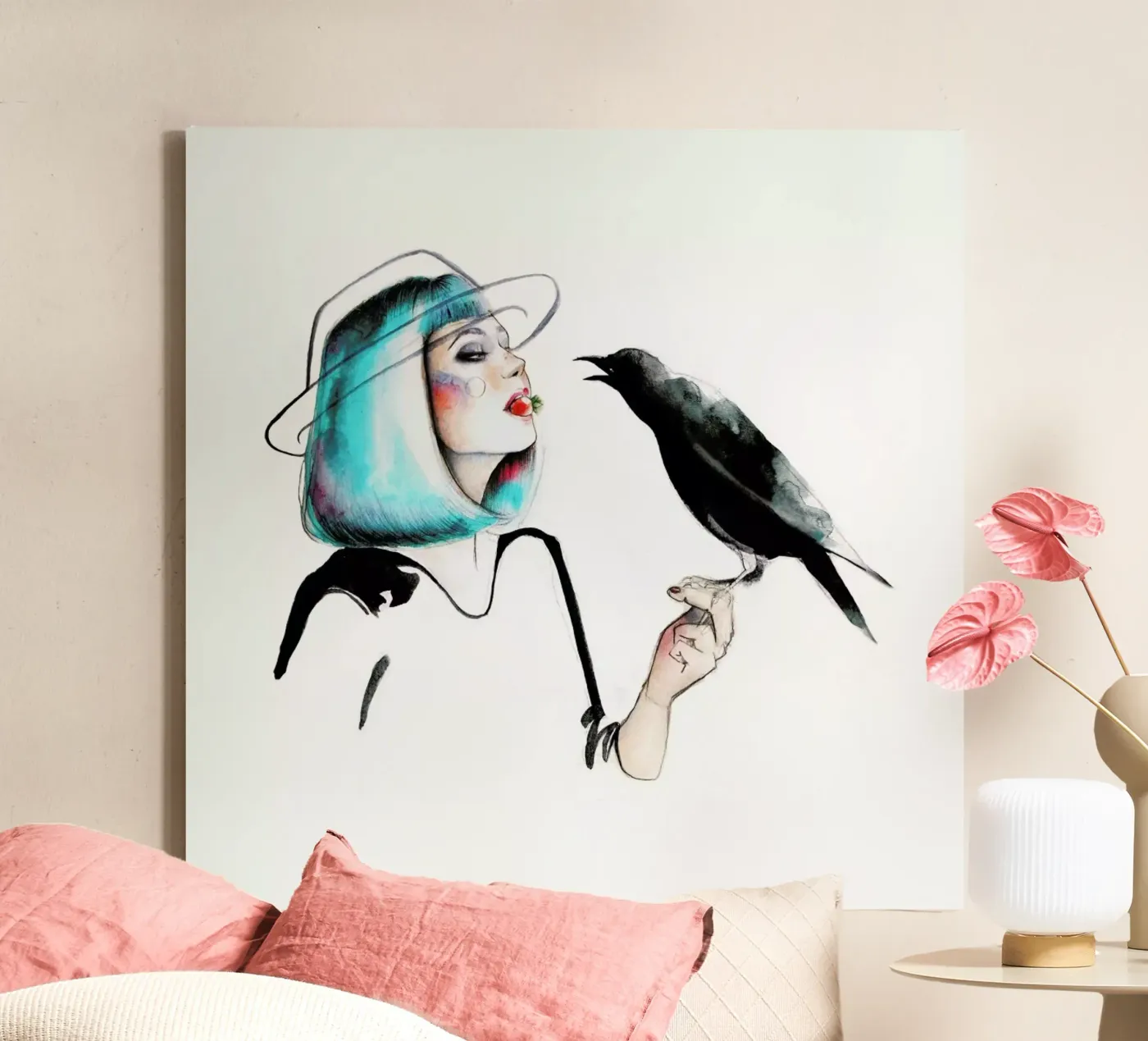 Crow canvas van Ina Stanimirova