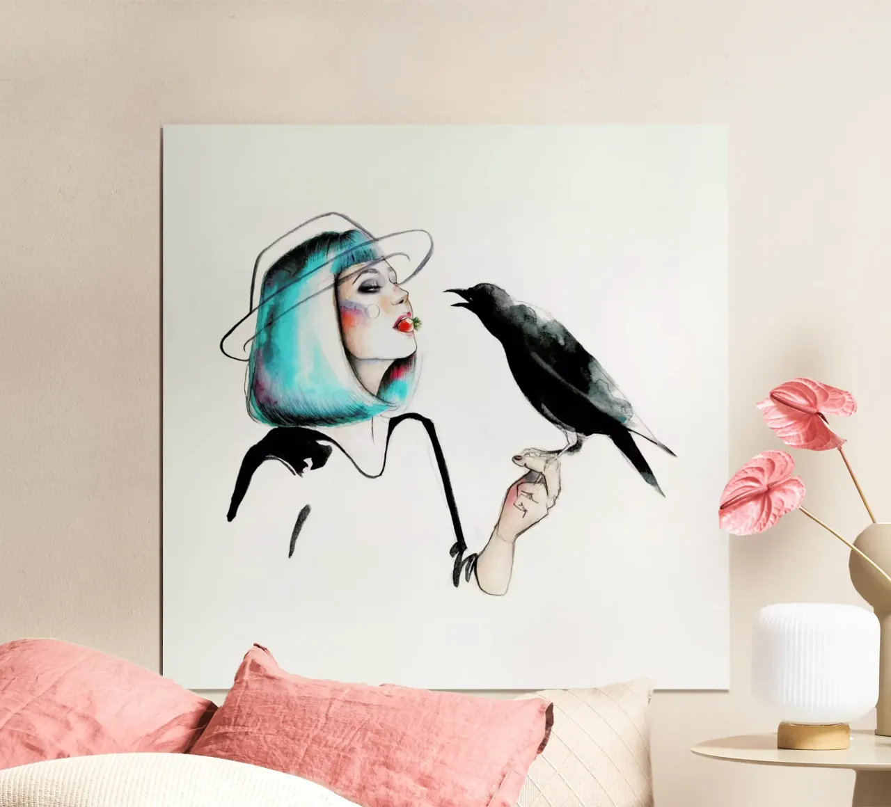 Crow poster con telaio in plastica da Ina Stanimirova