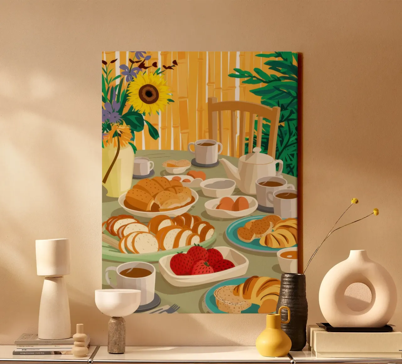 Parijse ontbijtspread canvas met Baklijst van Luna Aura