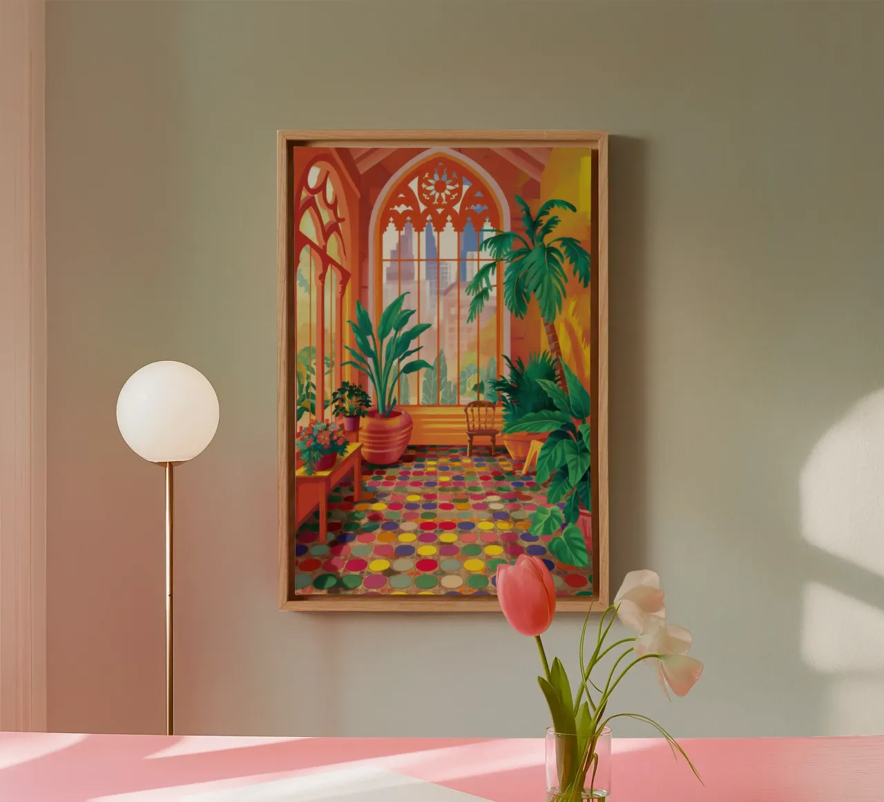 Sogno di un giardino d'inverno illuminato dal sole tela con Cornice a cassetta da Irish Strokes