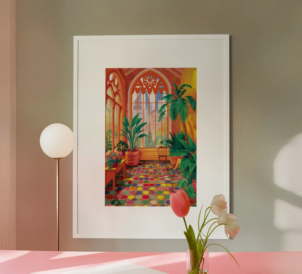 Sogno di un giardino d'inverno illuminato dal sole poster con telaio in plastica da Irish Strokes