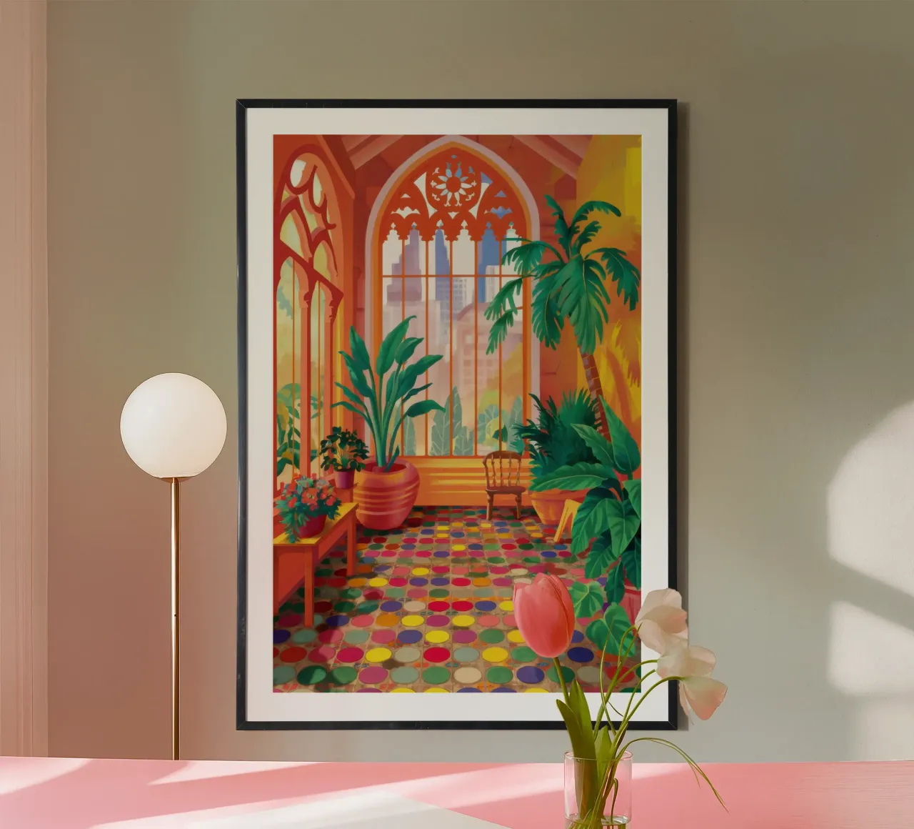 Sogno di un giardino d'inverno illuminato dal sole poster con telaio in plastica da Irish Strokes