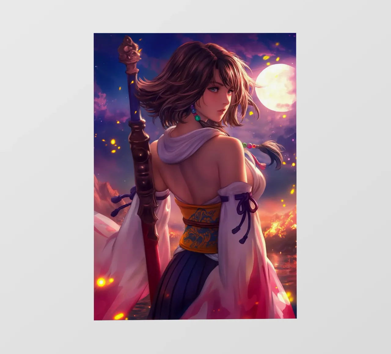 Yuna Final Fantasy X FFX pellicola backlit da Chimera Canvas
