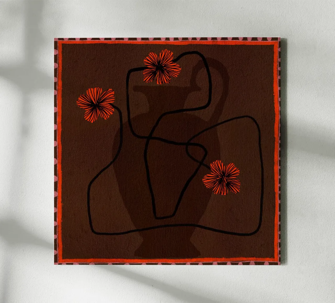 Out-of-Vase Blooms 3 tela con Cornice a cassetta da Shatha Al Dafai