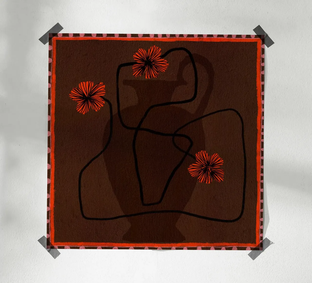 Out-of-Vase Blooms 3 poster with aluminum frame by Shatha Al Dafai