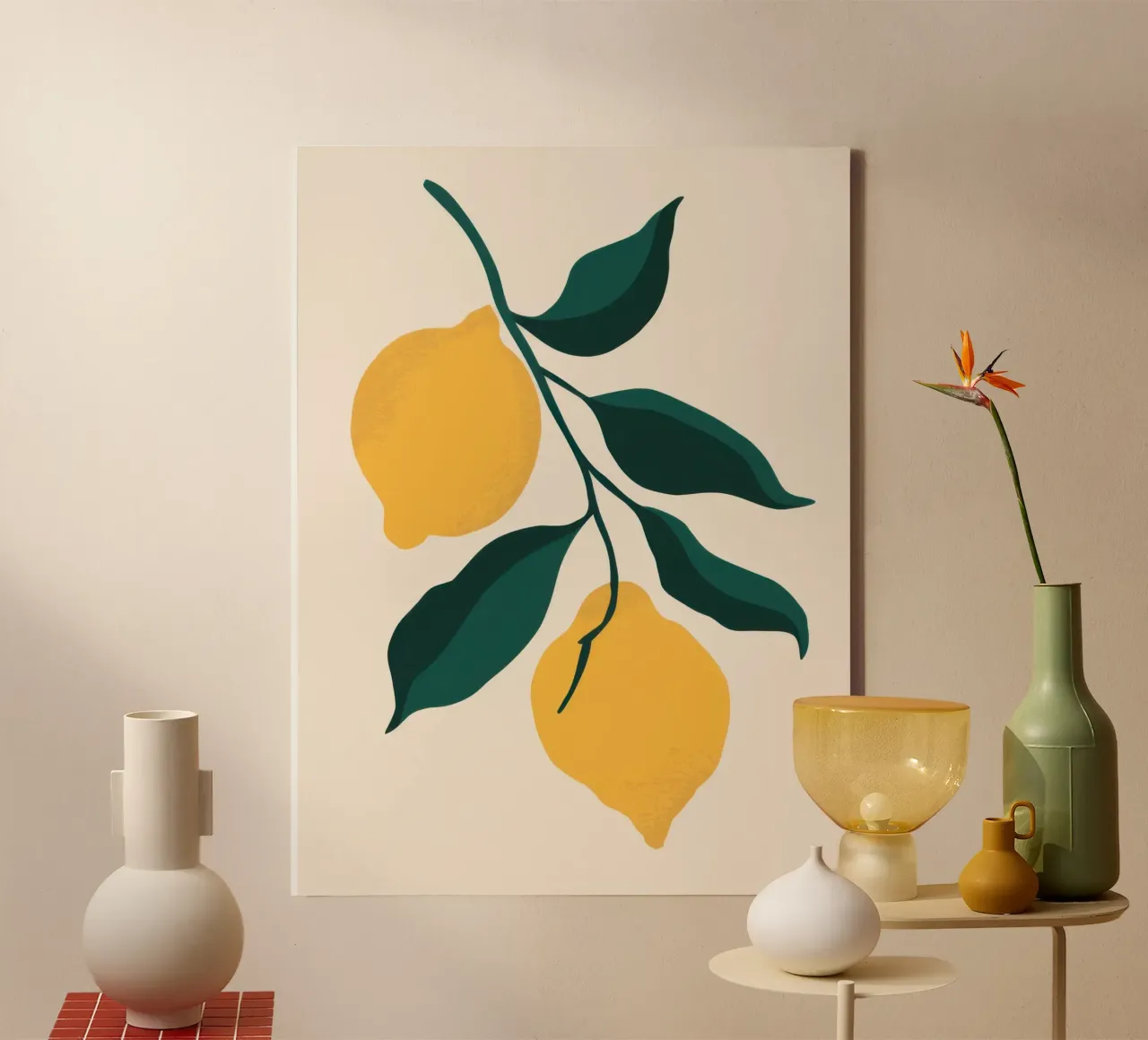 Simple Lemon Branch canvas with Floater frame by Mark Solaria