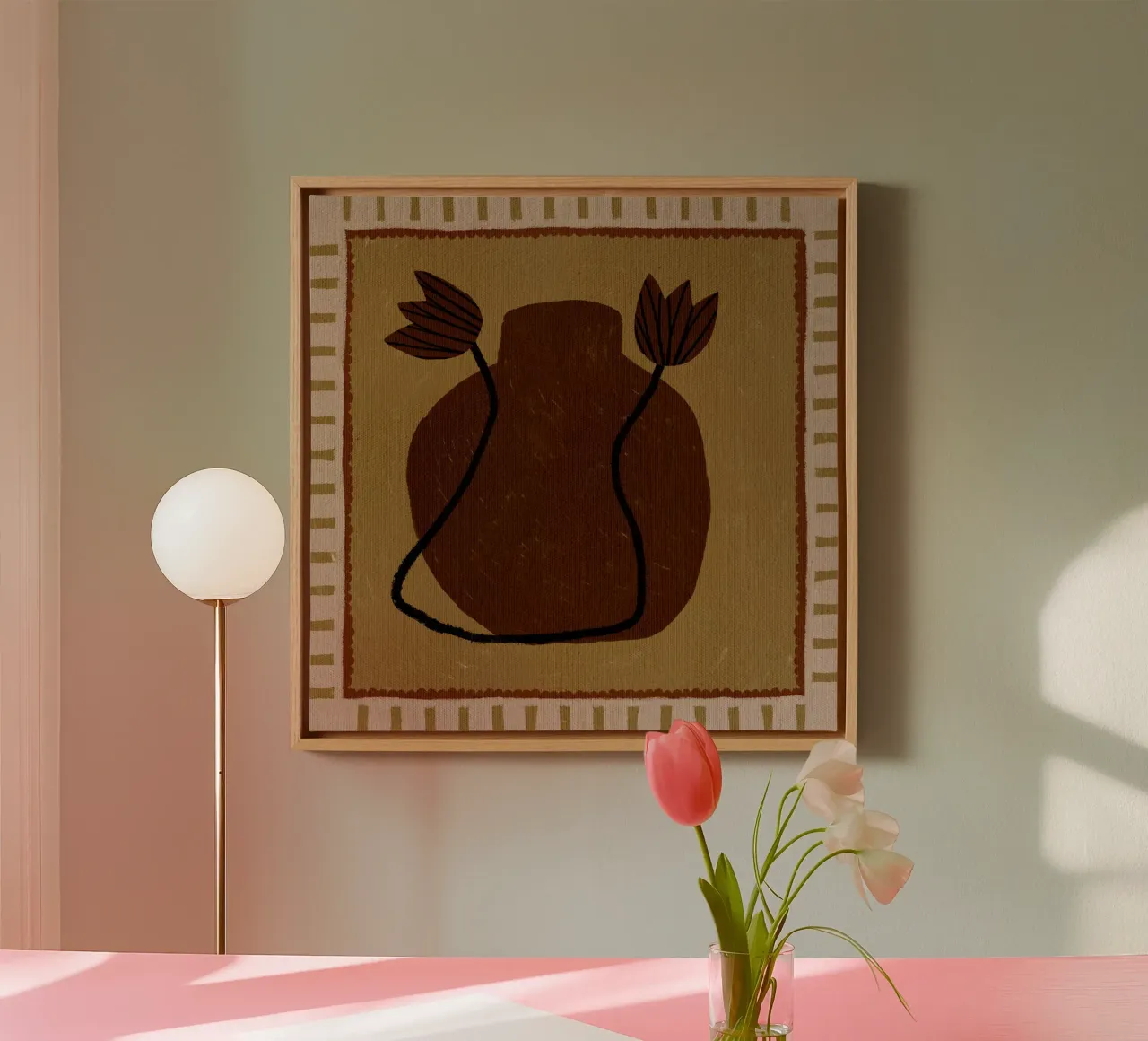Out-of-Vase Blooms 2 tela con Cornice a cassetta da Shatha Al Dafai