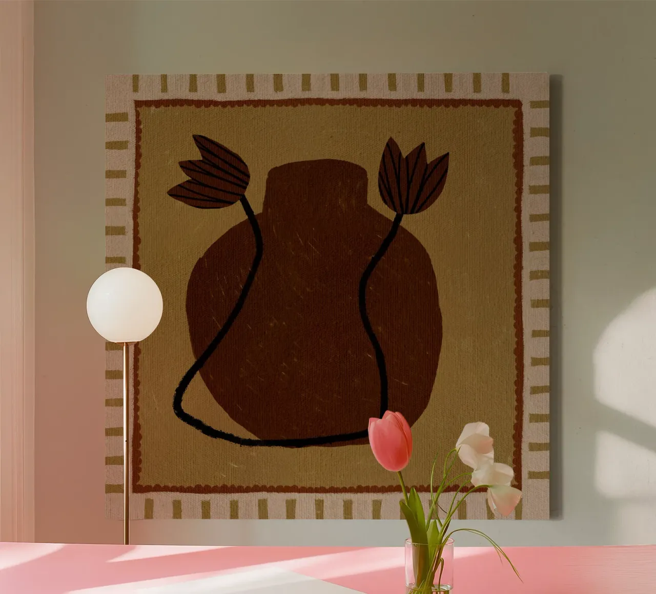 Out-of-Vase Blooms 2 tela con Cornice a cassetta da Shatha Al Dafai