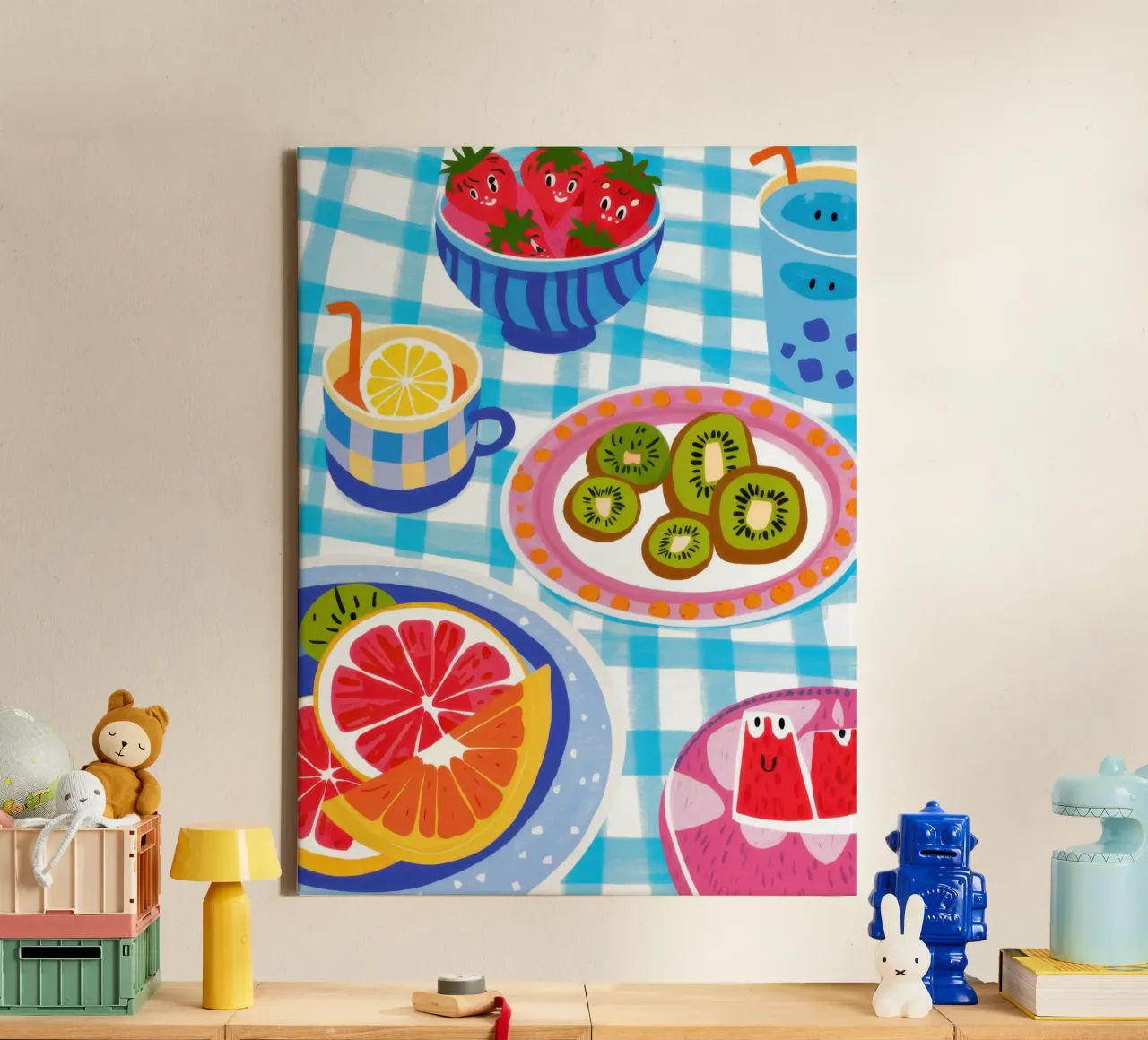 Pittige picknickpasta canvas met Baklijst van Irish Strokes