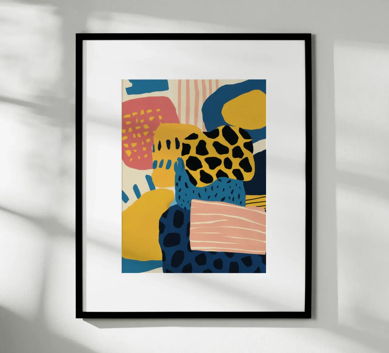 Macchia leopardata astratta poster con telaio in legno da Mark Solaria