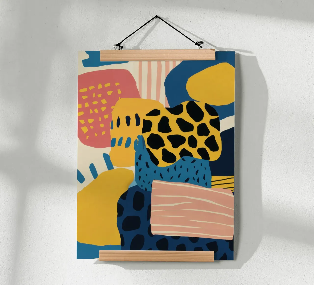 Macchia leopardata astratta poster con telaio in legno da Mark Solaria