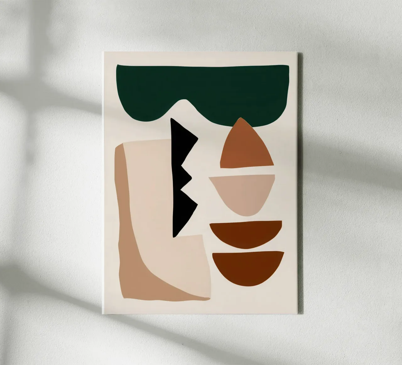 Earthy Abstract Forms canvas with Floater frame by Gaia Viesta