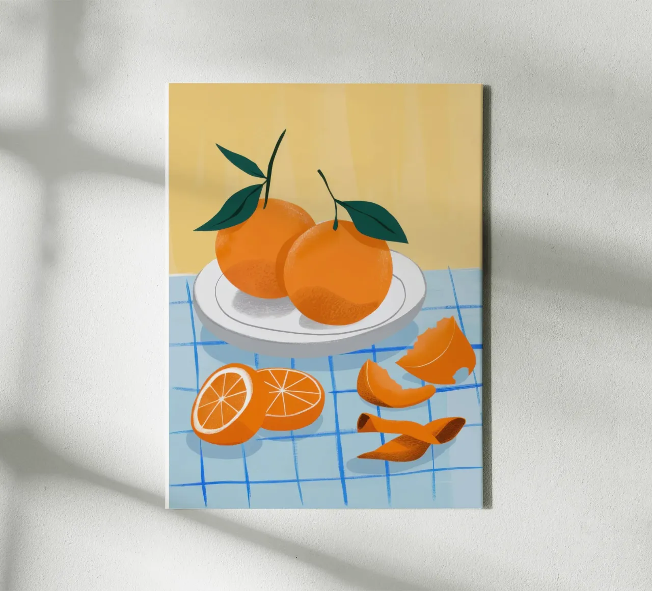 Citrus on Checkers canvas with Floater frame by Selene Shade