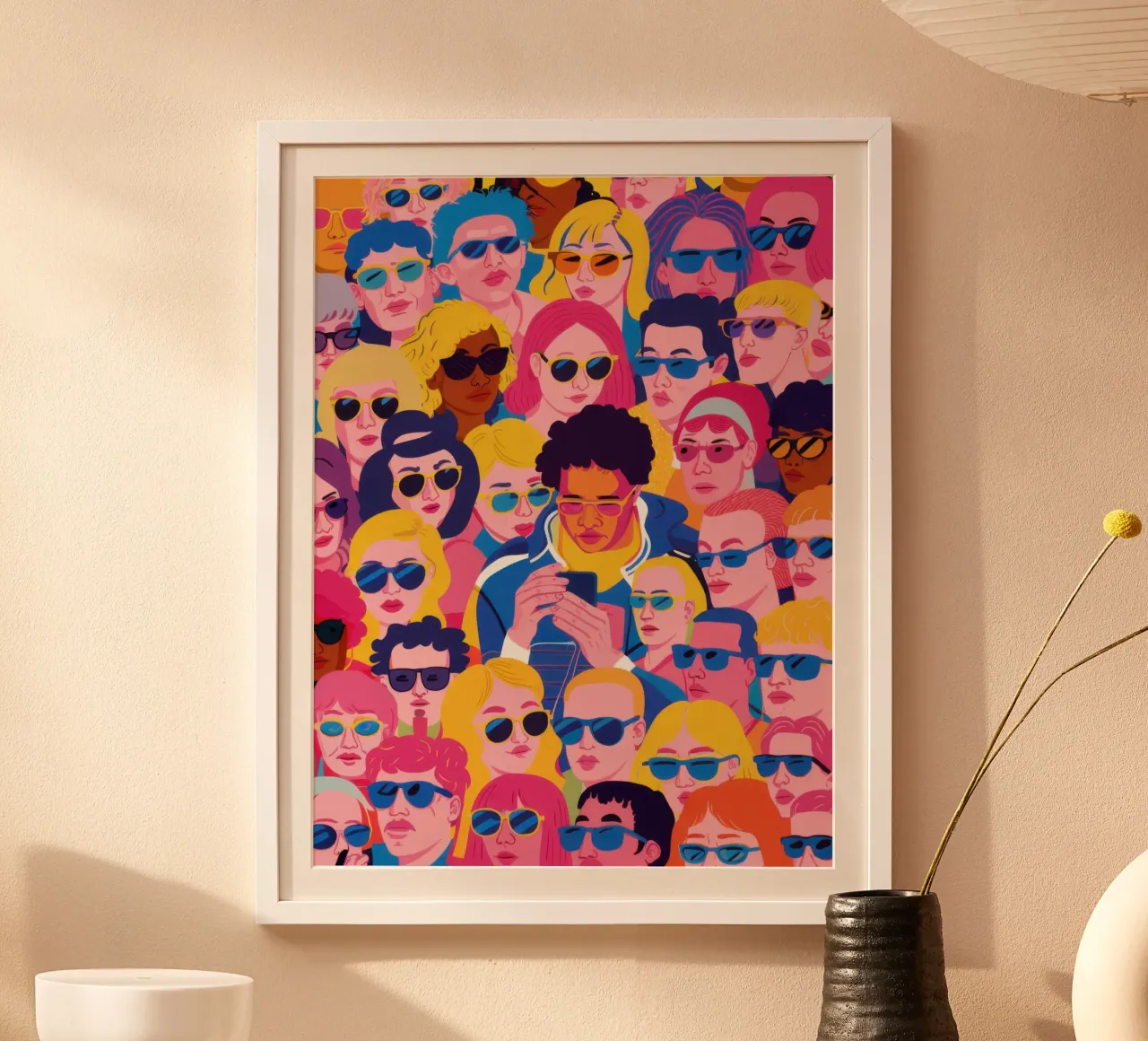 Gafas de sol Crowded Cool poster con marco de madera de Mark Solaria