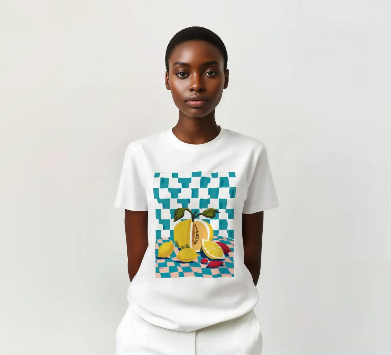 Zeste di limone a scacchiera t-shirt da Gaia Viesta