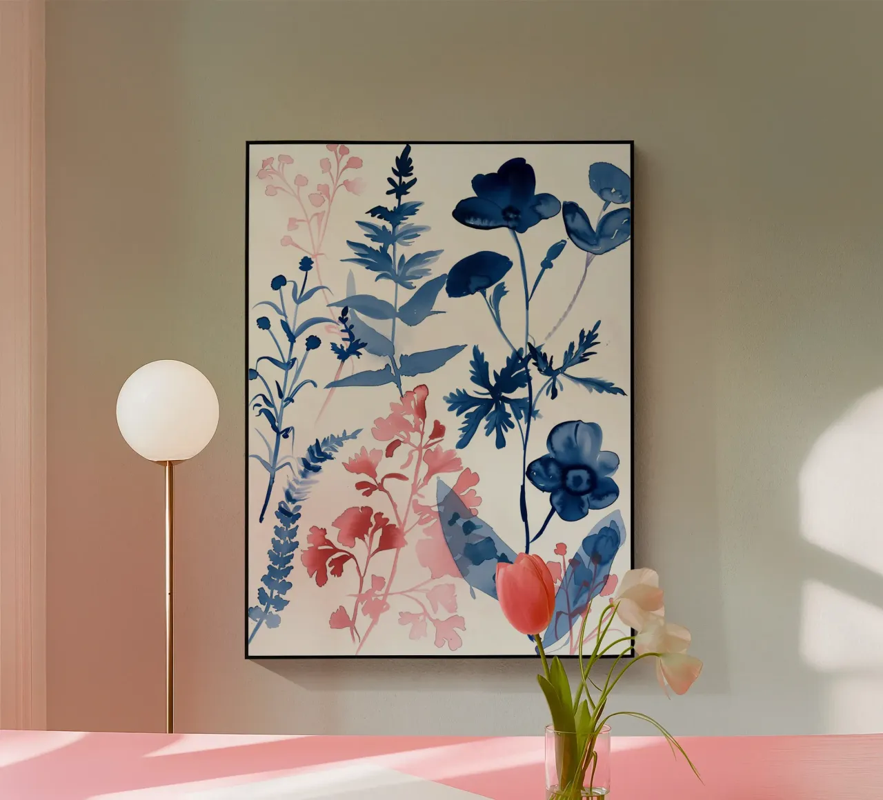 In Indigo & Blush acryl van Sophia Calder Studio