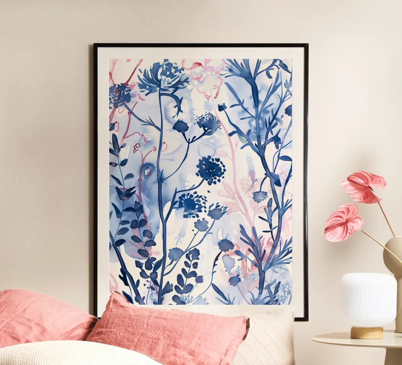 Giardino d'ombra poster con telaio in plastica da Sophia Calder Studio