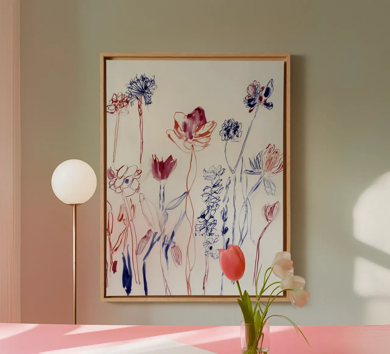 Loose Leaf Studies canvas with Floater frame by Sophia Calder Studio