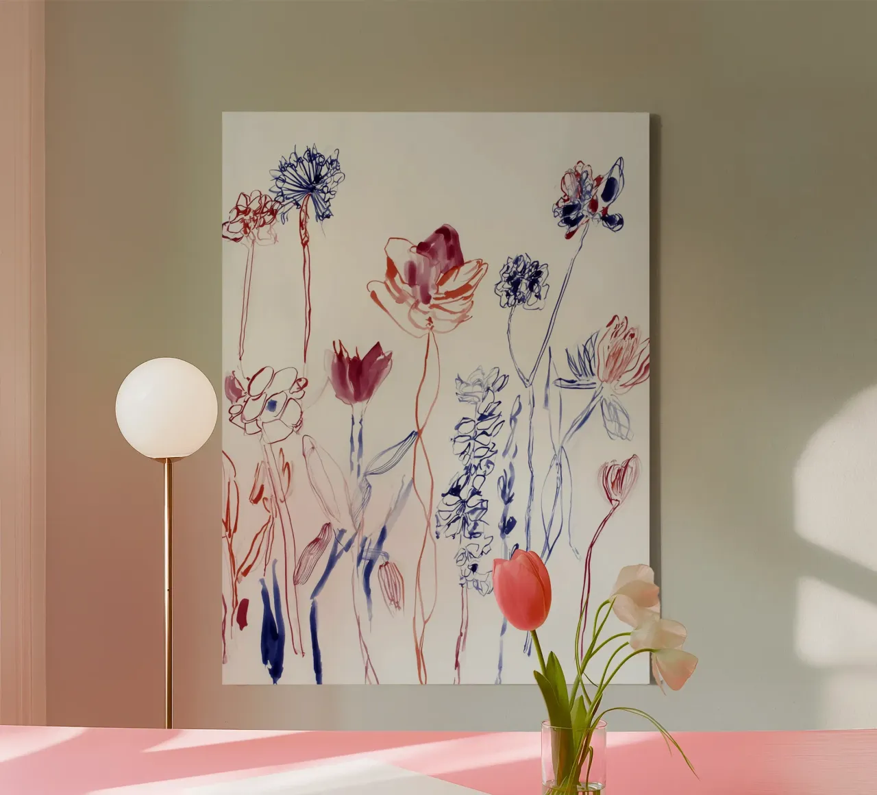 Loose Leaf Studies canvas with Floater frame by Sophia Calder Studio